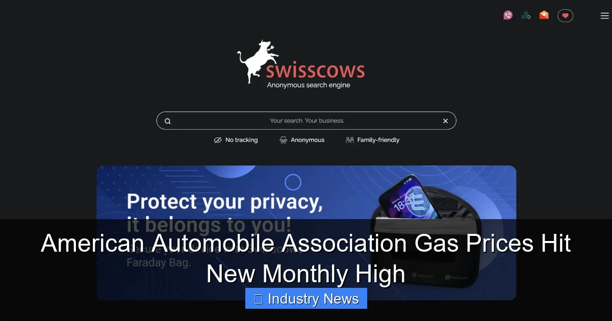 American Automobile Association Gas Prices Hit New Monthly High