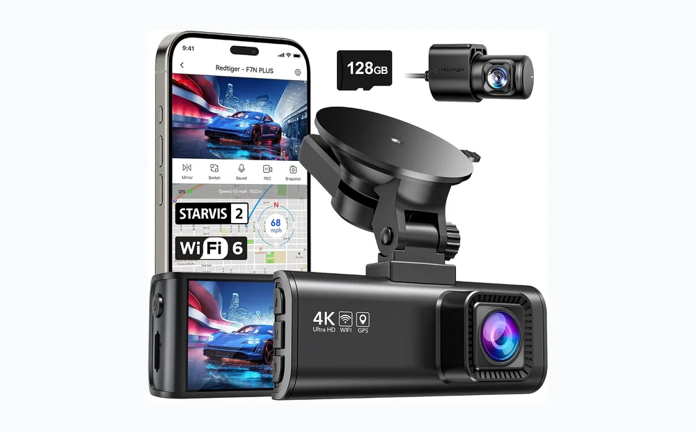 REDTIGER F7NP 4K Dash Cam Front Rear, STARVIS 2 Sensor, Free Card Included