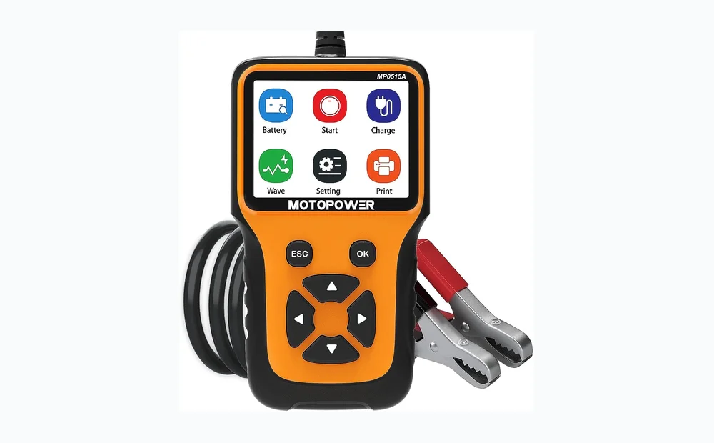 MOTOPOWER MP0515A 12V Car Battery Tester Automotive 100-2000 CCA Battery Load Tester Auto Cranking and Charging System Tester